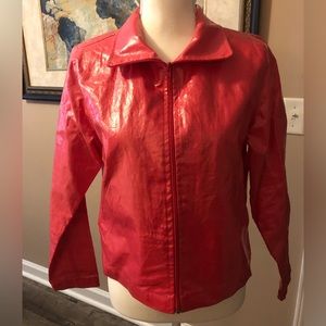 Vintage 80’s Robert Krugman Medium Salmon Waxed Linen Jacket